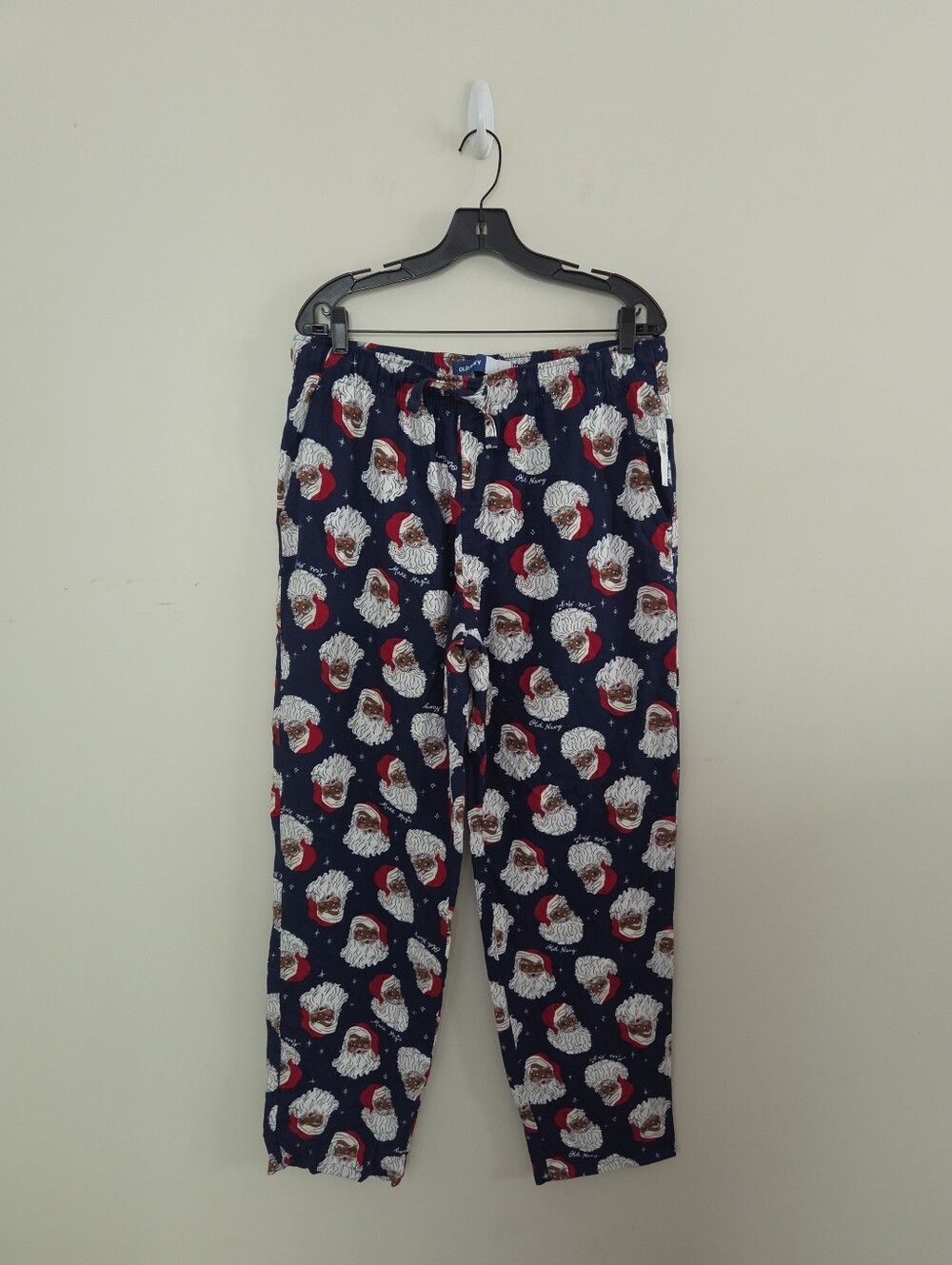 Old Navy Navy Blue Santa Print Pajama Pants